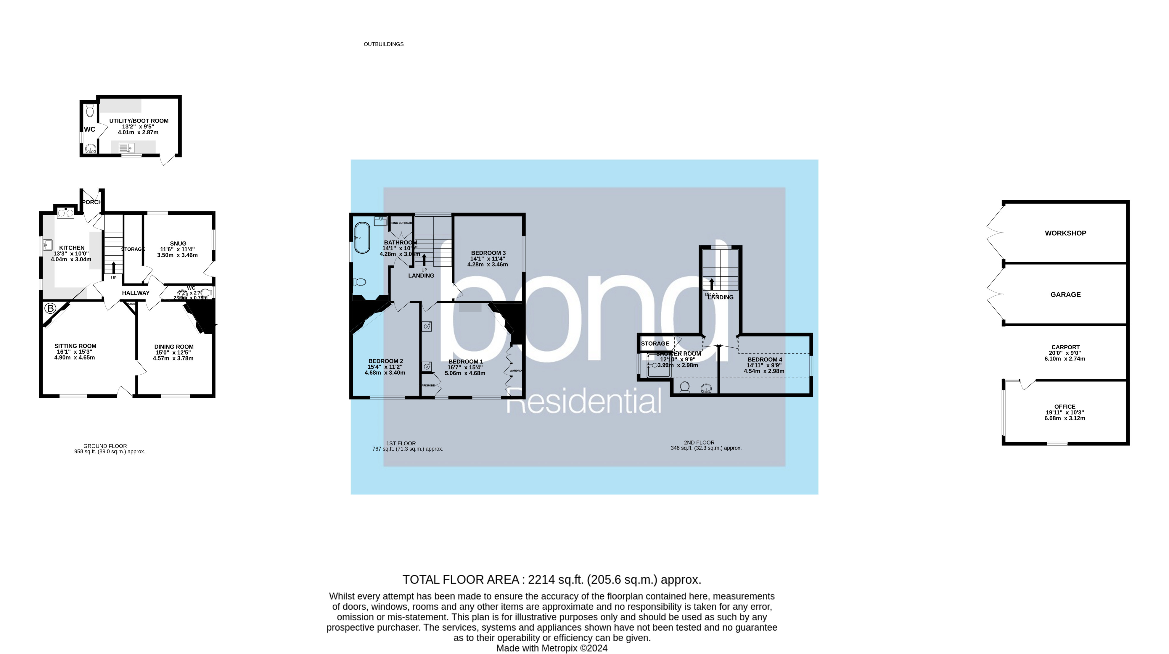 Floorplans For Burnham Road, Woodham Mortimer, Essex