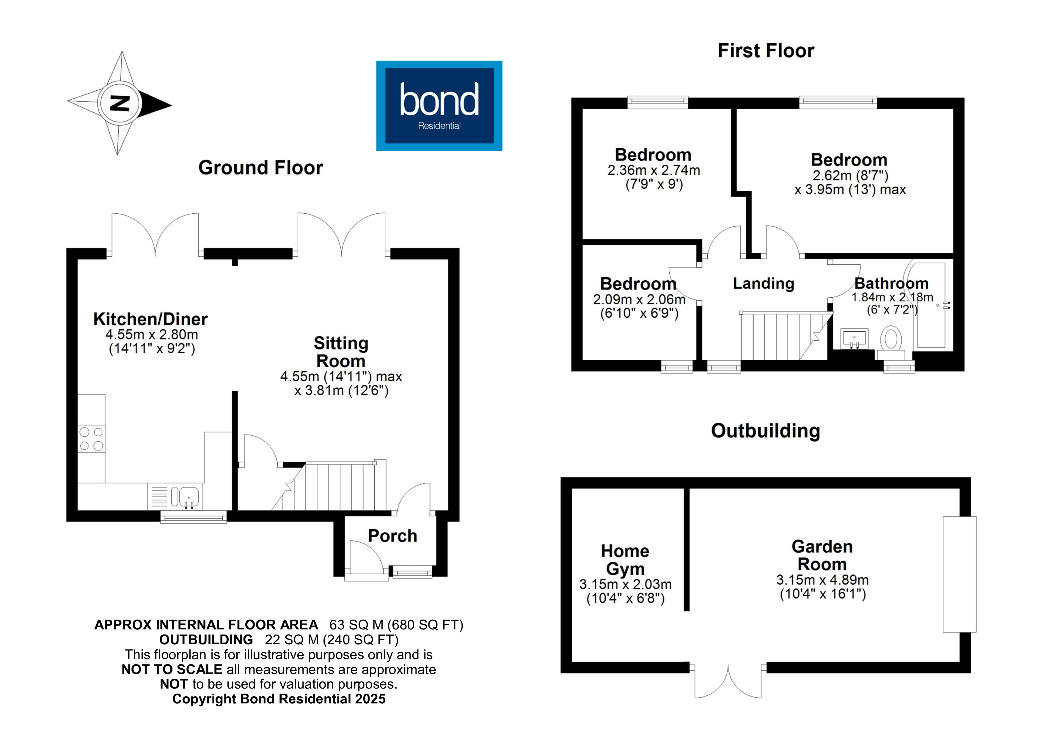 Floorplans For Gloucester Crescent, Chelmsford, Essex